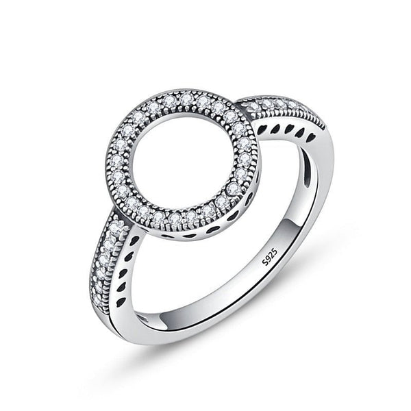 Wee Luxury Silver Rings SCR041 / 6 Genuine 925 Sterling Round Finger Rings For Ladies
