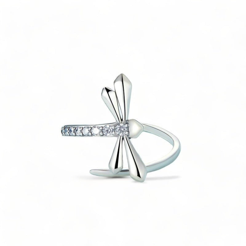 Wee Luxury Silver Rings Silver 925 Sterling Silver Dragonfly Opening Ring