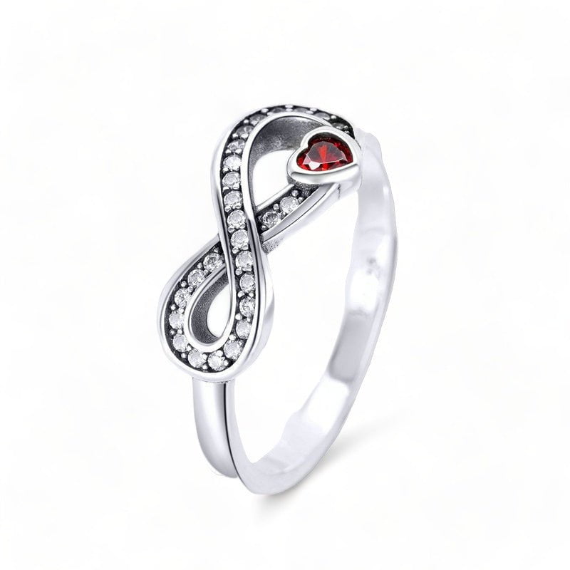 Dsers Silver Rings Sterling Silver Infinity Love Forever Heart Ring