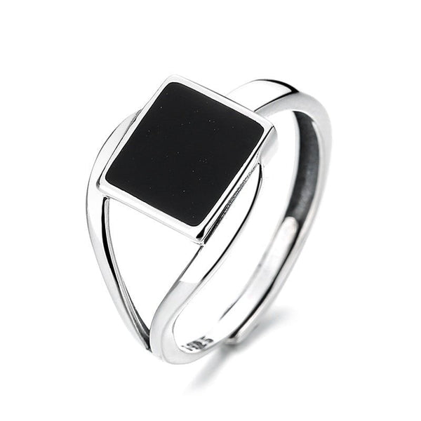 Wee Luxury Silver Rings Yfj595/about 2.8 grams / The opening is adjustable Square Design Silver Adjustable Opening Ring - Retro Style for Women