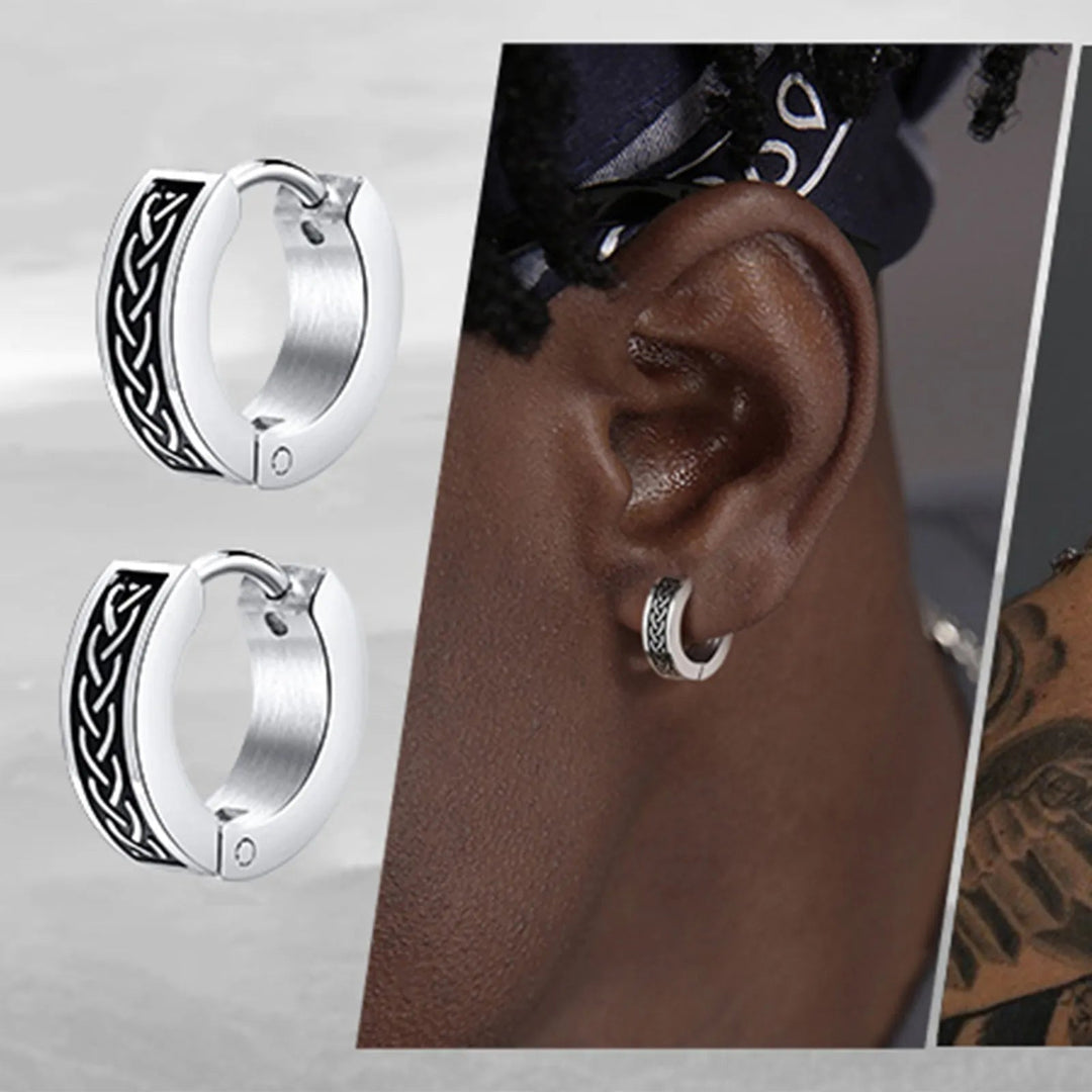 Wee Luxury Stainless Steel Rock Punk Huggie Earrings For Men