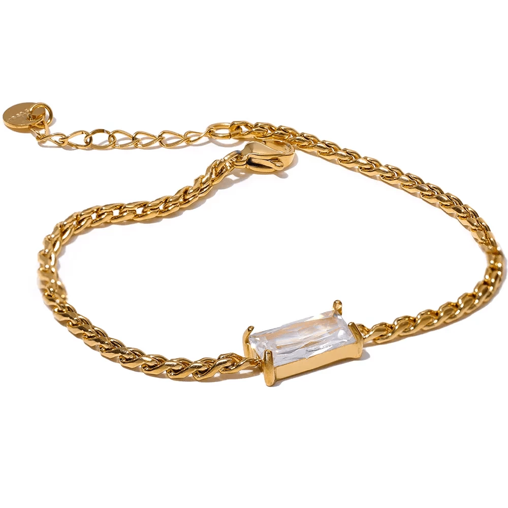 Wee Luxury Stylish Jewelry Chain Cubic Zirconia Bracelet Bangle Women