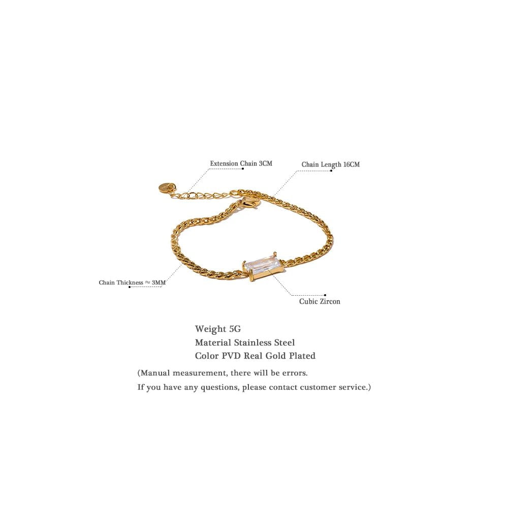 Wee Luxury Stylish Jewelry Chain Cubic Zirconia Bracelet Bangle Women