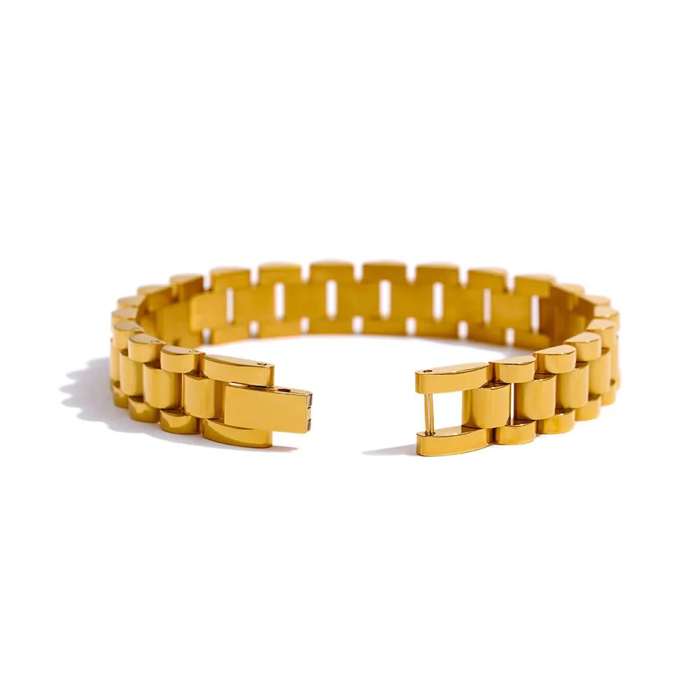 Wee Luxury Women Bracelets 768 18cm Gold Simple Heavy Metal Stainless Steel Chain Bracelet