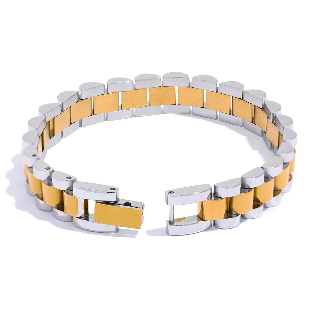 Wee Luxury Women Bracelets 768 18cm Mix Simple Heavy Metal Stainless Steel Chain Bracelet