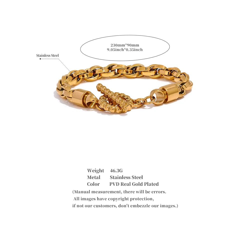 Wee Luxury Women Bracelets Fashion Wrist Thicker Link Chain Gold Plated Bracelet for Ladies