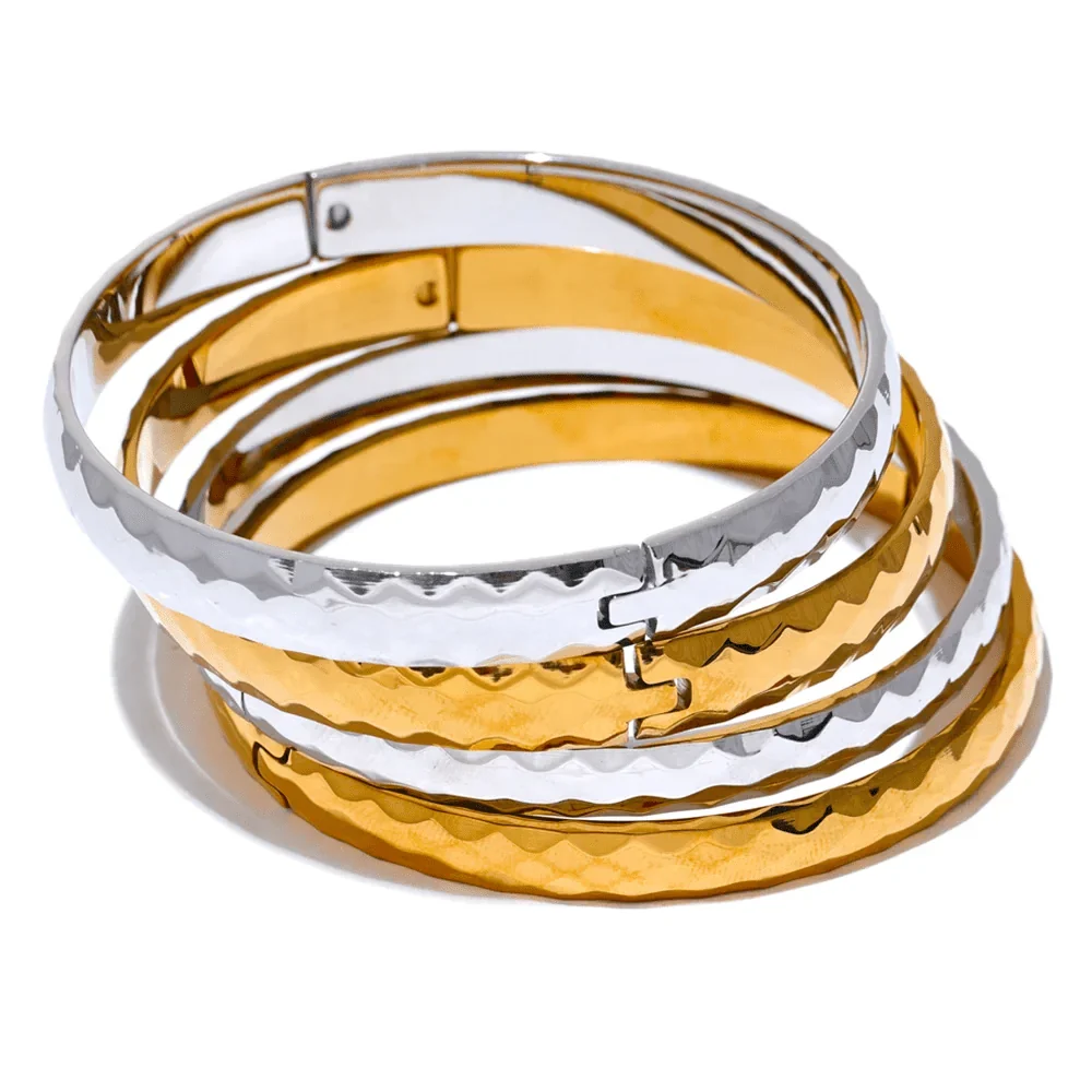 Wee Luxury Women Bracelets Metal Wrist 60mm 316l Stainless Steel Round Bangle Bracelets