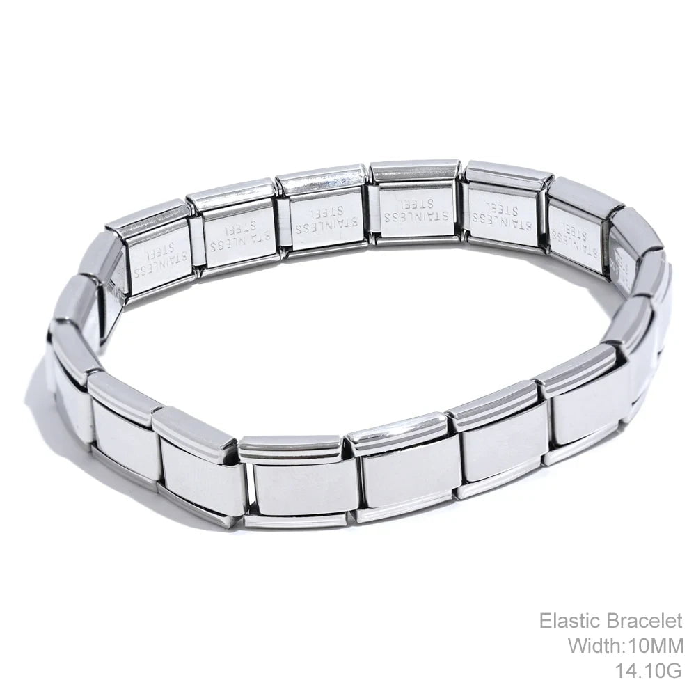 Wee Luxury Women Bracelets Platinum 1 Trendy Metal Stainless Steel Chain Wide Wrist Bracelet Bangle