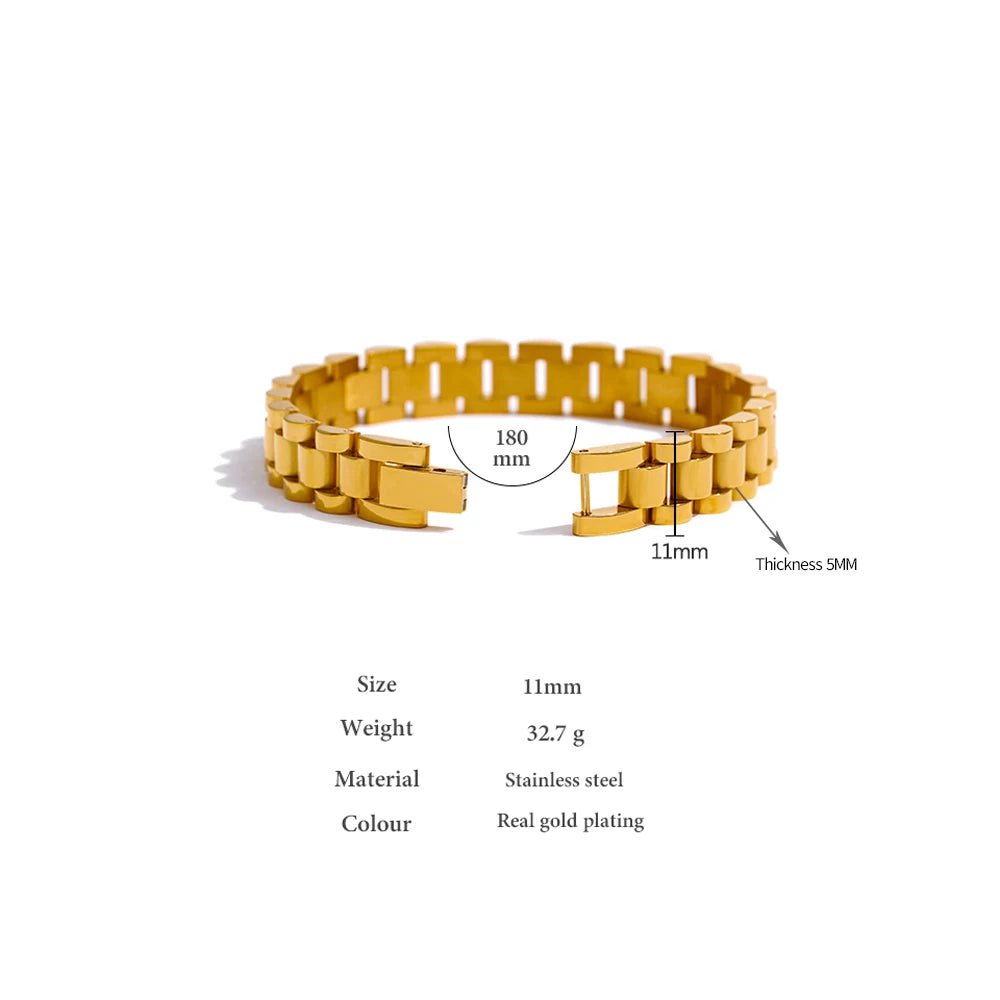 Wee Luxury Women Bracelets Simple Heavy Metal Stainless Steel Chain Bracelet