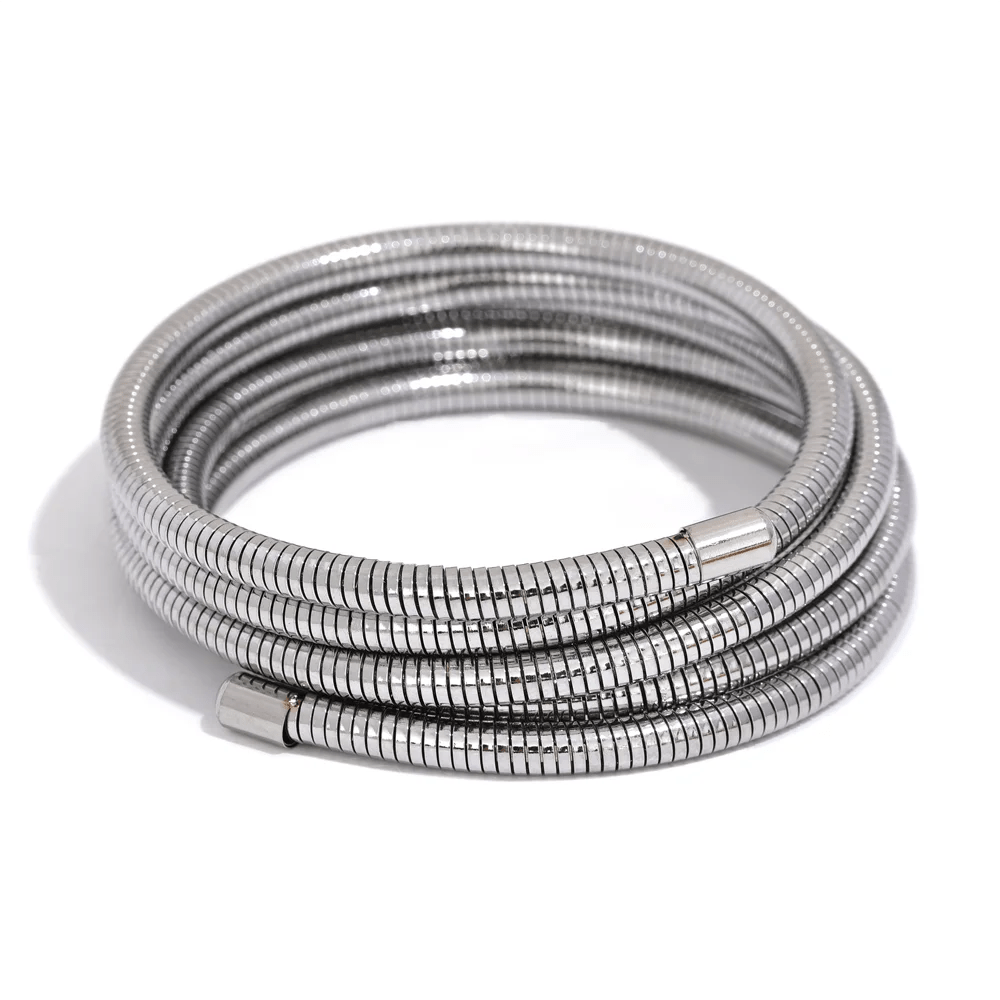 Wee Luxury Women Bracelets Steel Steel Stackable Multi-Layer Wrap Arm Bracelet Bangle Metal Elastic