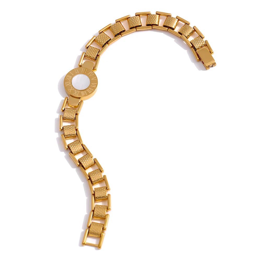 Wee Luxury Women Bracelets YH1107A Gold Women Chain Bracelet Trendy Roman Numeral Shell