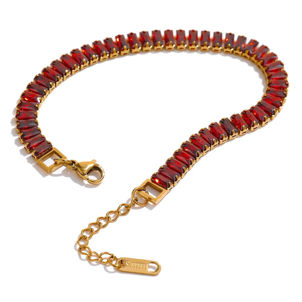Wee Luxury Women Bracelets YH387A Red Colourful AAA Cubic Zirconia Bracelet For Women