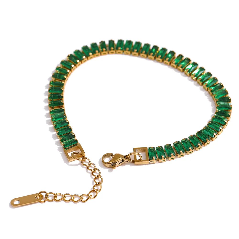 Wee Luxury Women Bracelets YH397A Green Colourful AAA Cubic Zirconia Bracelet For Women