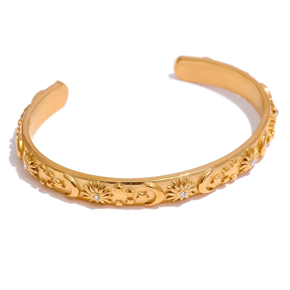 Wee Luxury Women Bracelets YH449A Bracelet Golden Stylish Metal Open Stainless Steel Bracelet