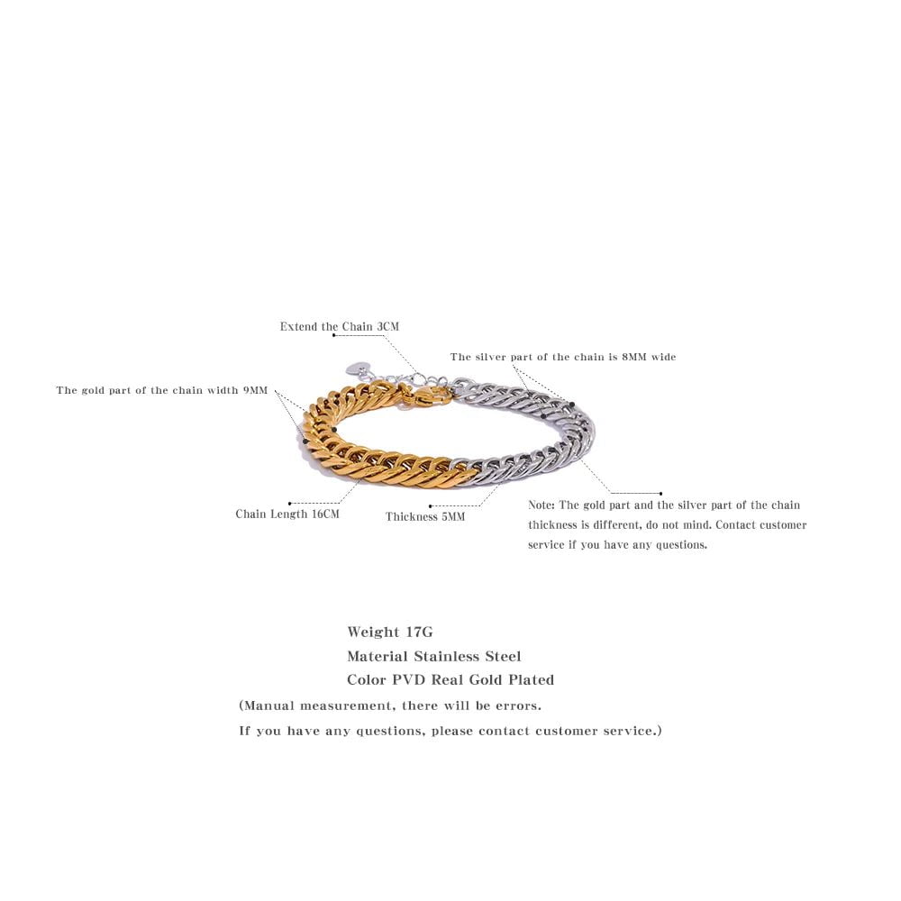 Wee Luxury Women Bracelets YH668A Mix Trendy Metal Stainless Steel Chain Bangle Bracelet