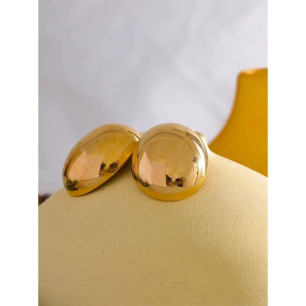 Wee Luxury Women Earrings Big Oval Geometric Fashion Charm Stud Earrings