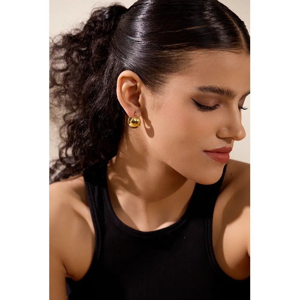 Wee Luxury Women Earrings Charm Stainless Steel Chunky Geometric Unusual Earrings