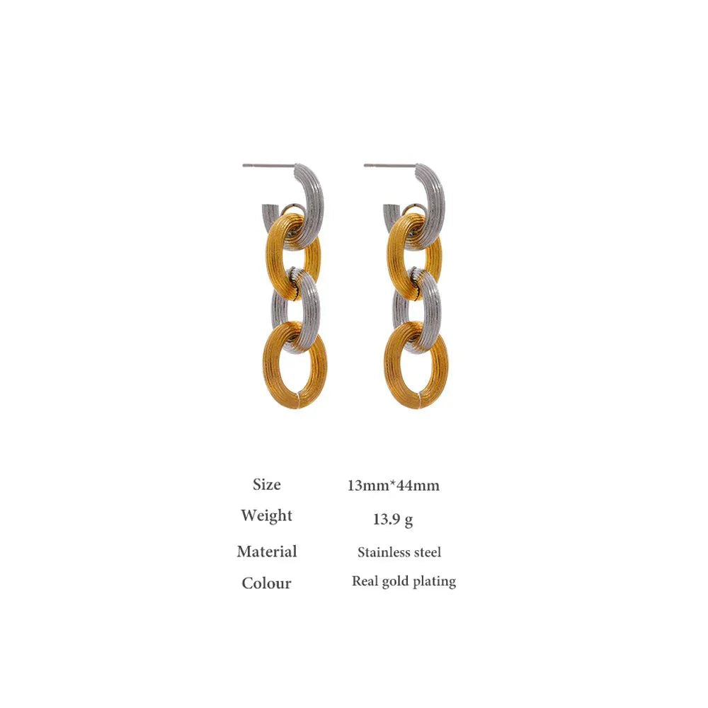 Wee Luxury Women Earrings Earrings Geometric Gold Plated Stainless Steel Drop Earrings for Women