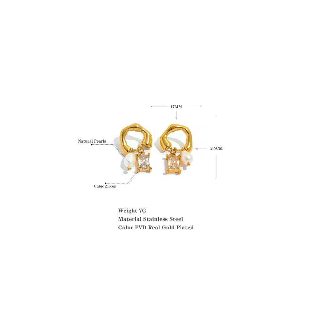 Wee Luxury Women Earrings Exquisite Cubic Zirconia Natural Pearl Drop Earrings