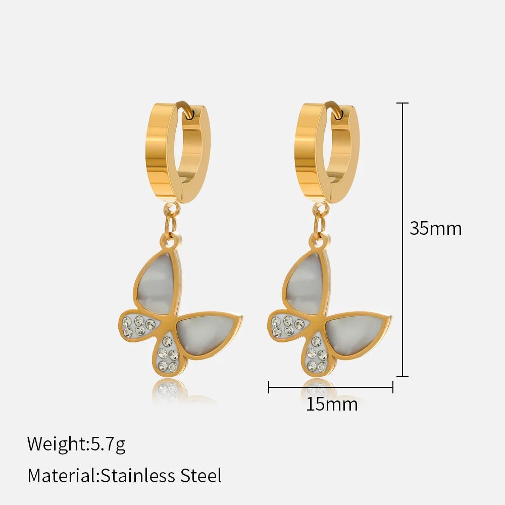 Wee Luxury Women Earrings Fashion Zircon Geometric Dangle Butterfly Earrings For Women