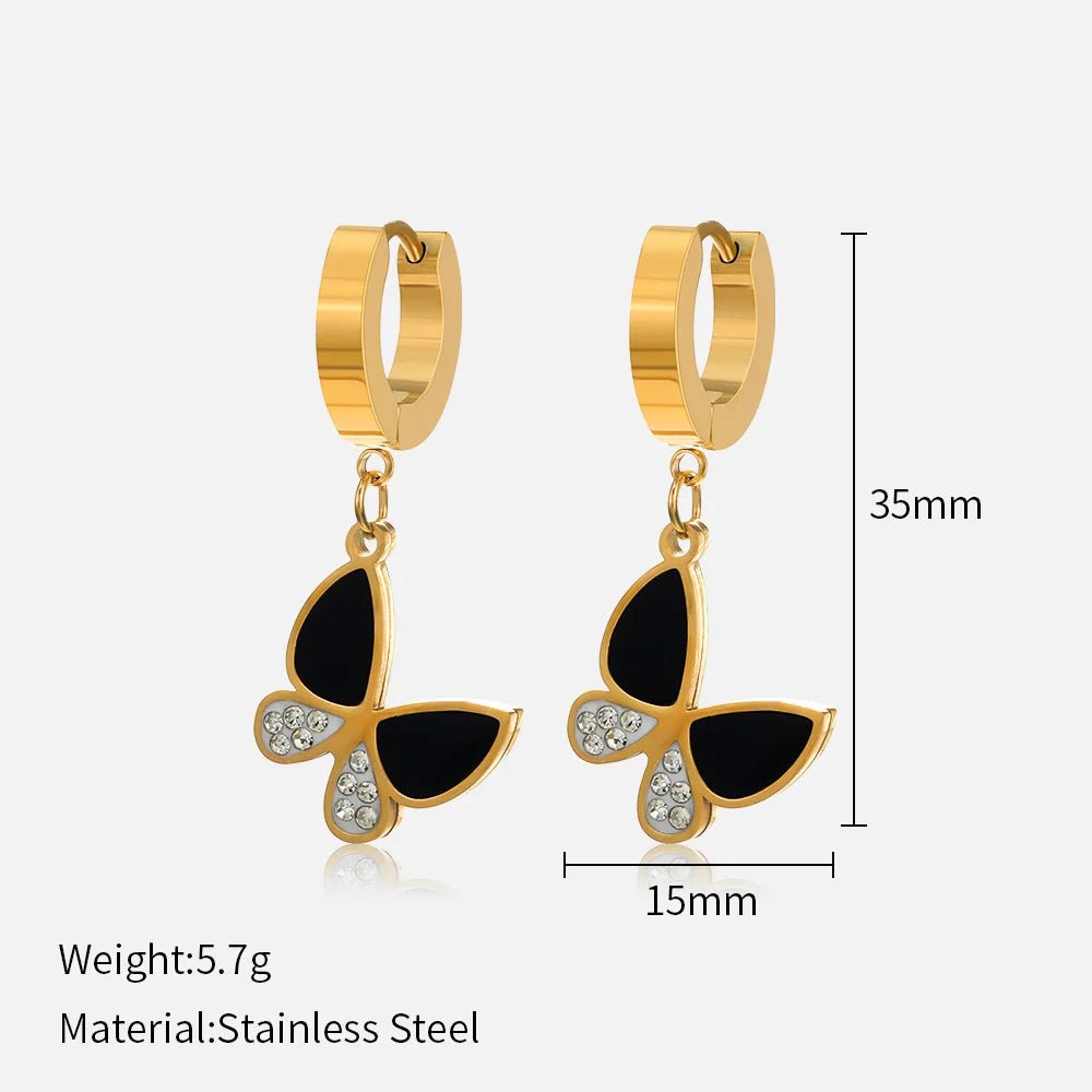 Wee Luxury Women Earrings Fashion Zircon Geometric Dangle Butterfly Earrings For Women