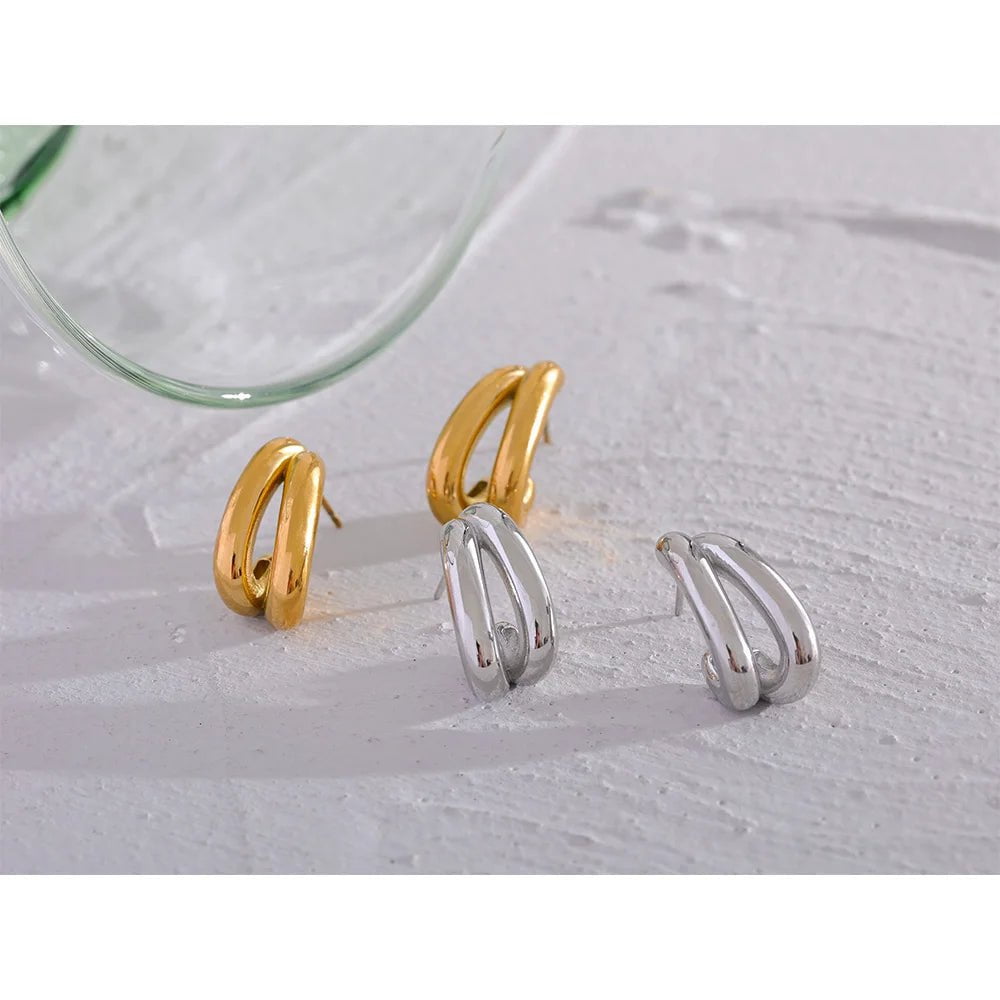 Wee Luxury Women Earrings Geometric Huggie Earrings Personalized Metal Jewelry For Women