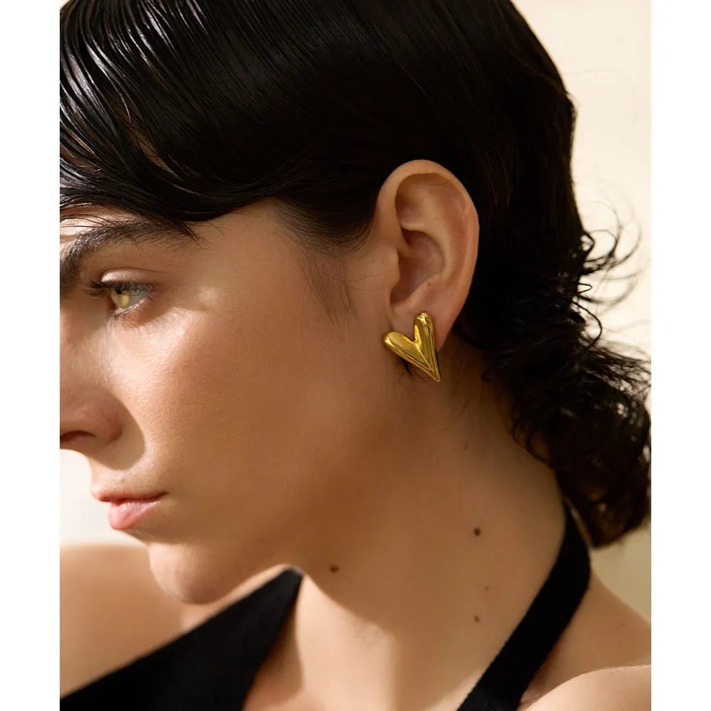 Wee Luxury Women Earrings Luxury Heart Shape Stud Earrings For Women