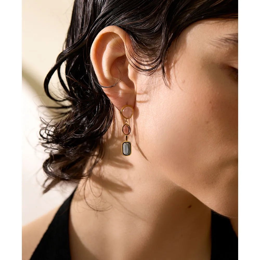 Wee Luxury Women Earrings Natural Stone Geometric Drop Dangle Earrings For Women