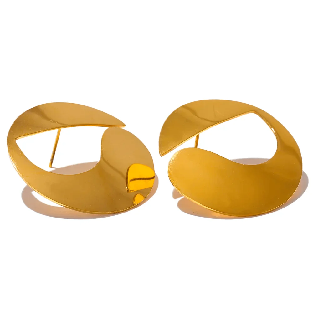 Wee Luxury Women Earrings Steel Sleek Geometric Gold-Plated Stainless Steel Earrings for Women