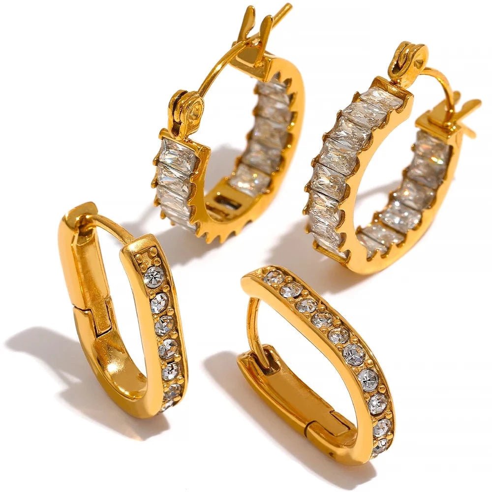 Wee Luxury Women Earrings Tarnish Free Exquisite Cubic Zirconia Hoop Huggie Earrings