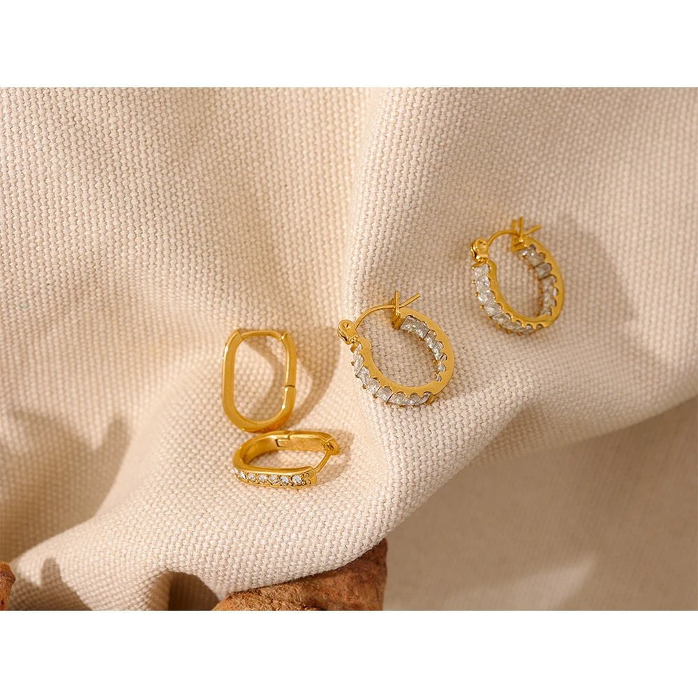 Wee Luxury Women Earrings Tarnish Free Exquisite Cubic Zirconia Hoop Huggie Earrings