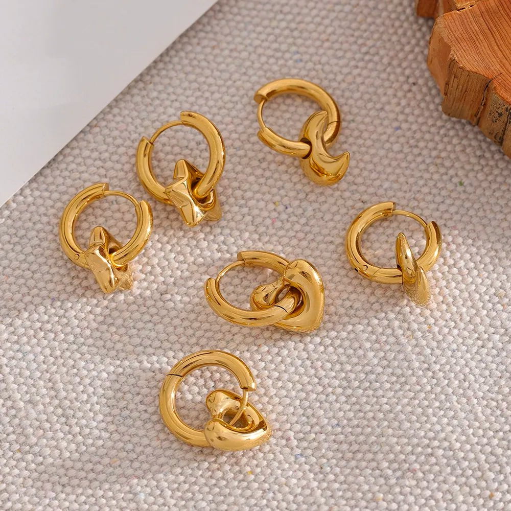 Wee Luxury Women Earrings Trendy Elegant Pendant Drop Hoop Huggie Earrings