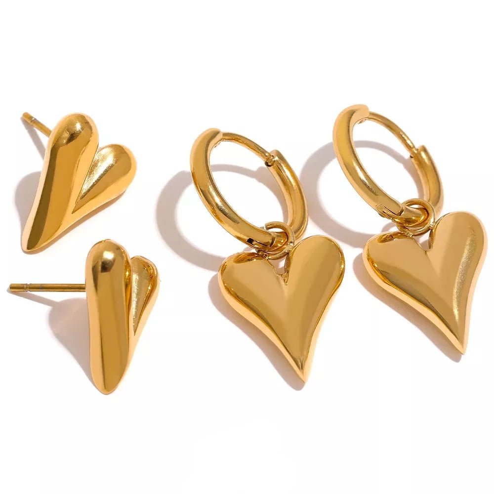 Wee Luxury Women Earrings Trendy Fashion Chic Heart Huggie Hoop Earrings