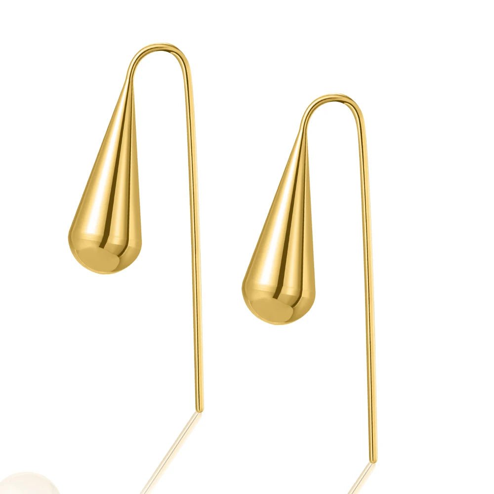 Wee Luxury Women Earrings WF0242-01 Gold Plated Water Shape Unique Earrings