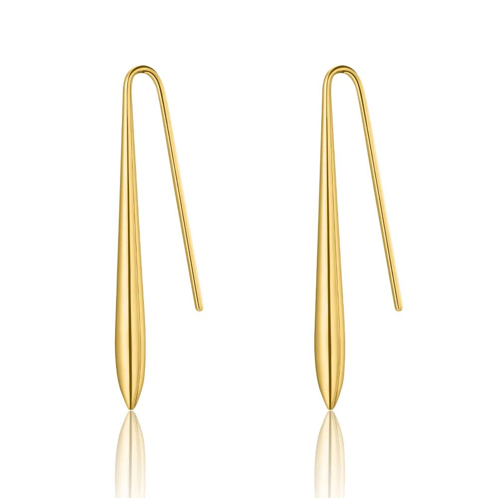 Wee Luxury Women Earrings WF0242-02 Gold Plated Water Shape Unique Earrings
