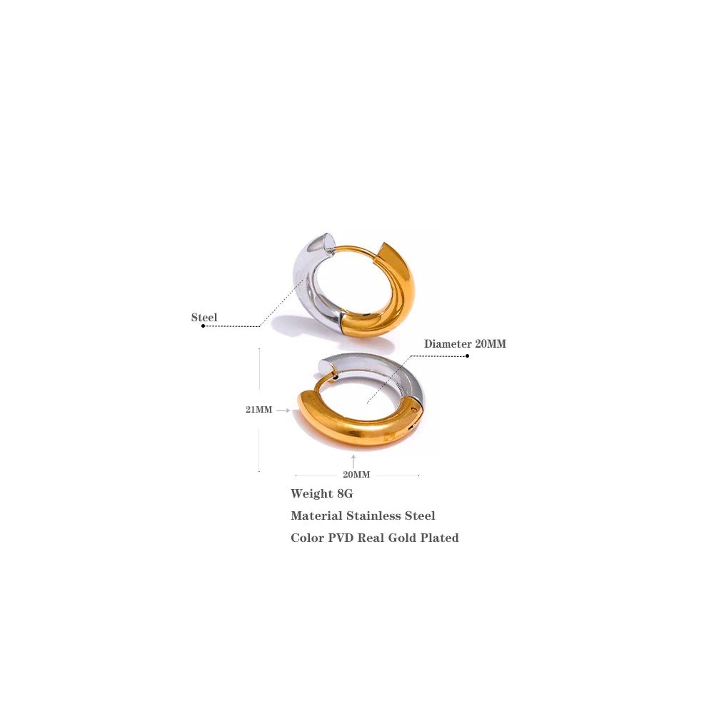 Wee Luxury Women Earrings YH1148A Elegant Geometric Round Hoop Earrings Women