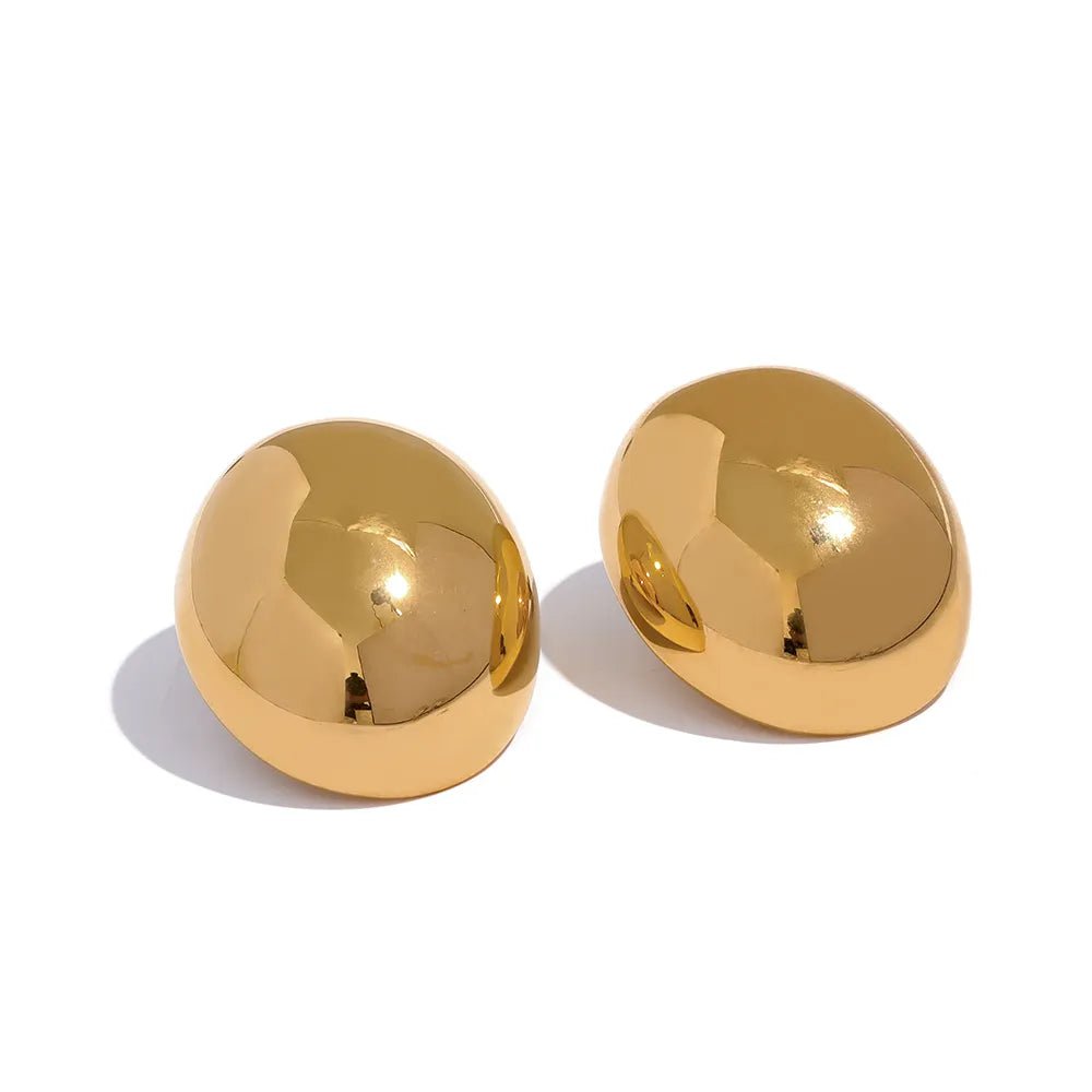 Wee Luxury Women Earrings YH1696A Gold Big Oval Geometric Fashion Charm Stud Earrings