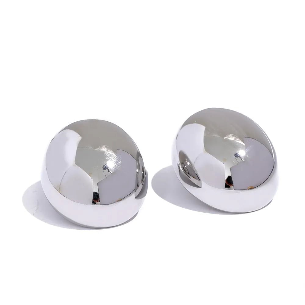 Wee Luxury Women Earrings YH1696A Steel Big Oval Geometric Fashion Charm Stud Earrings
