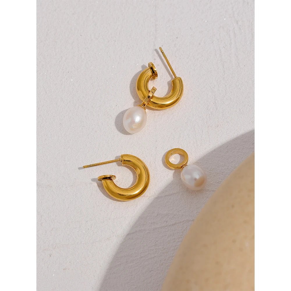 Wee Luxury Women Earrings YH179A Casting Exquisite Charm Natural Pearl Drop Earrings