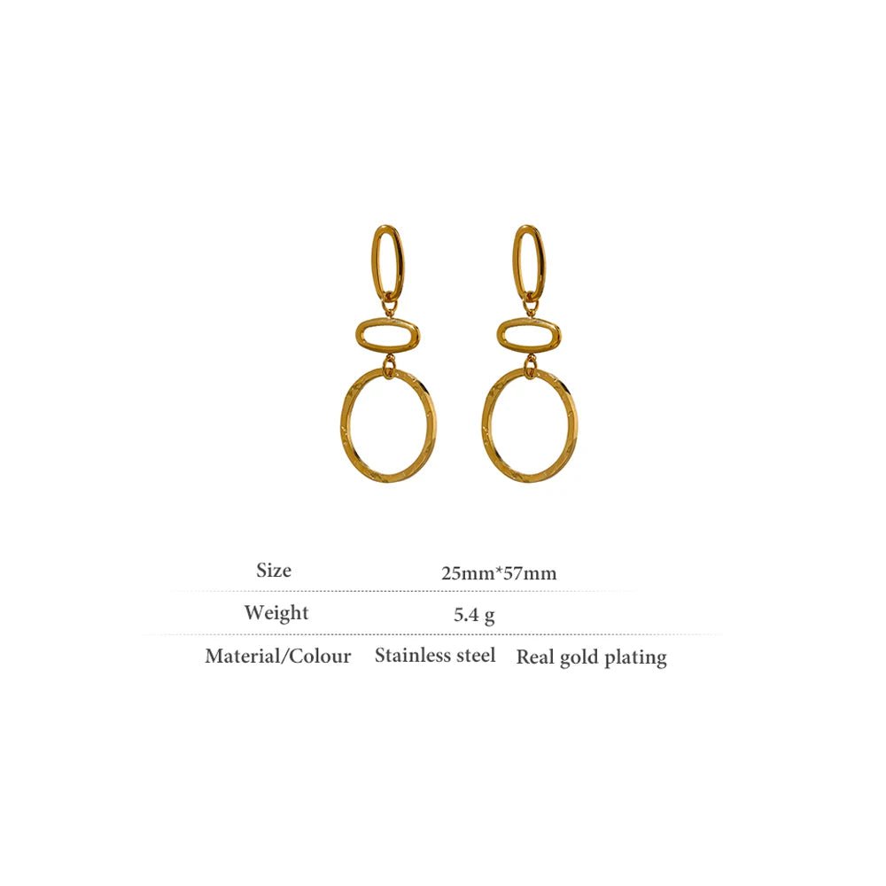 Wee Luxury Women Earrings YH1848A Gold Minimalist Geometric Long Dangle Earrings