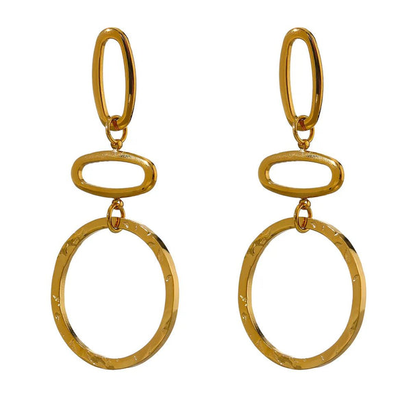Wee Luxury Women Earrings YH1848A Gold Minimalist Geometric Long Dangle Earrings