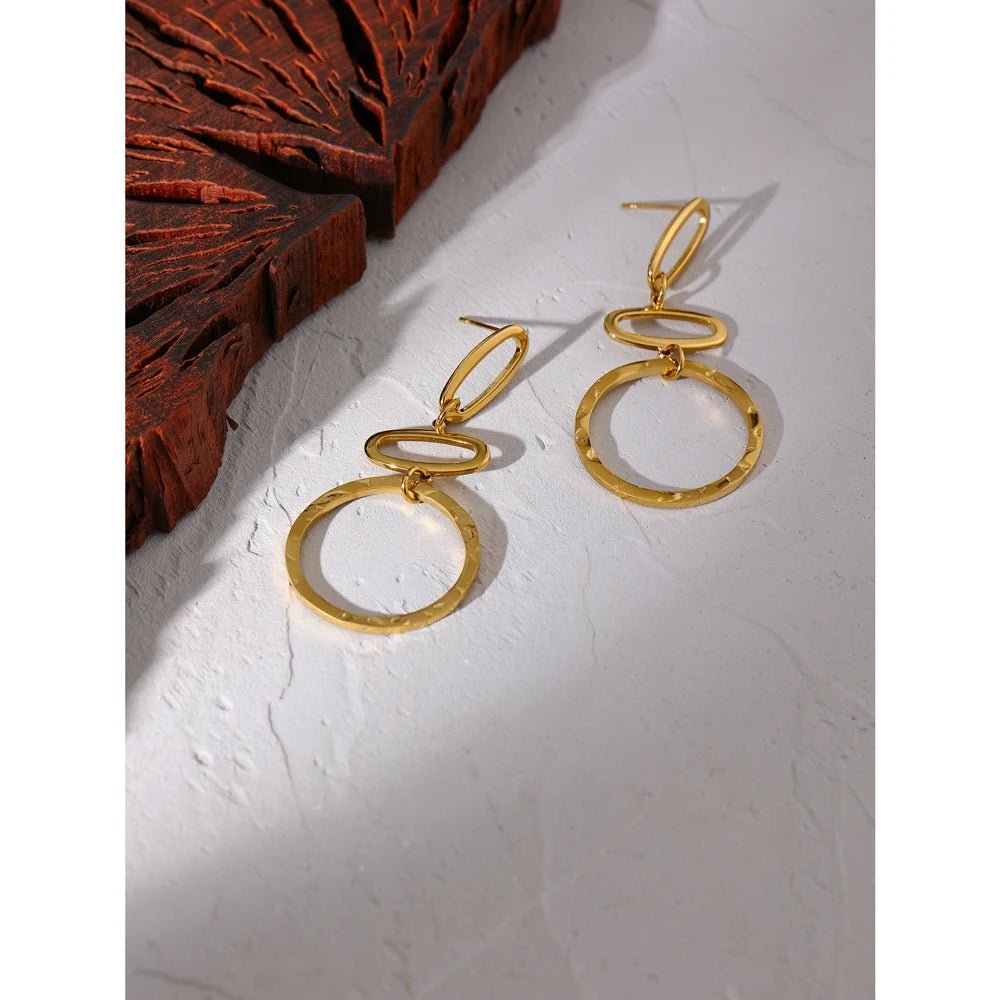 Wee Luxury Women Earrings YH1848A Gold Minimalist Geometric Long Dangle Earrings