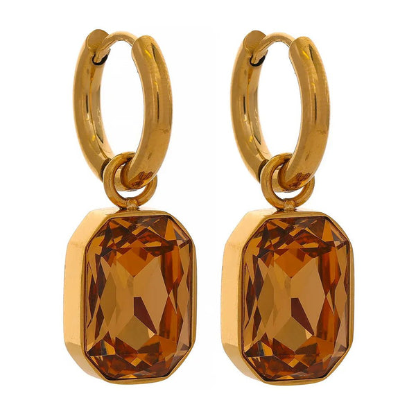 Wee Luxury Women Earrings Cubic Zirconia Drop Dangle Charms Square Unique Earrings