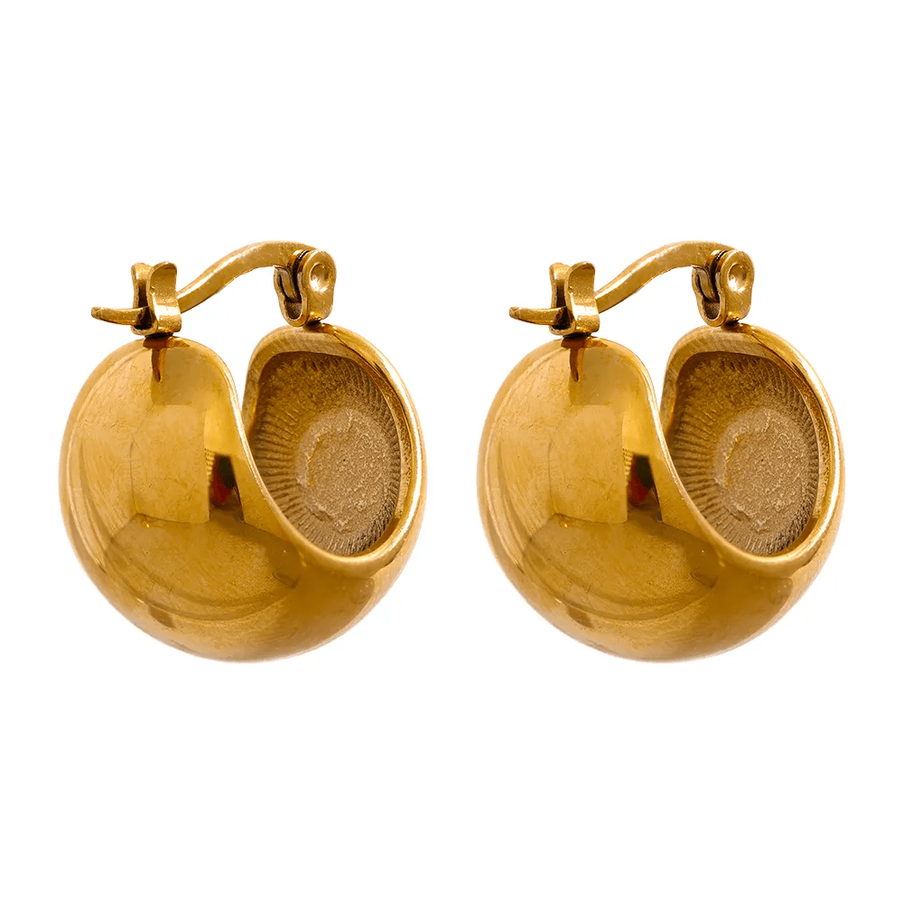 Wee Luxury Women Earrings YH2118A Gold Charm Stainless Steel Chunky Geometric Unusual Earrings