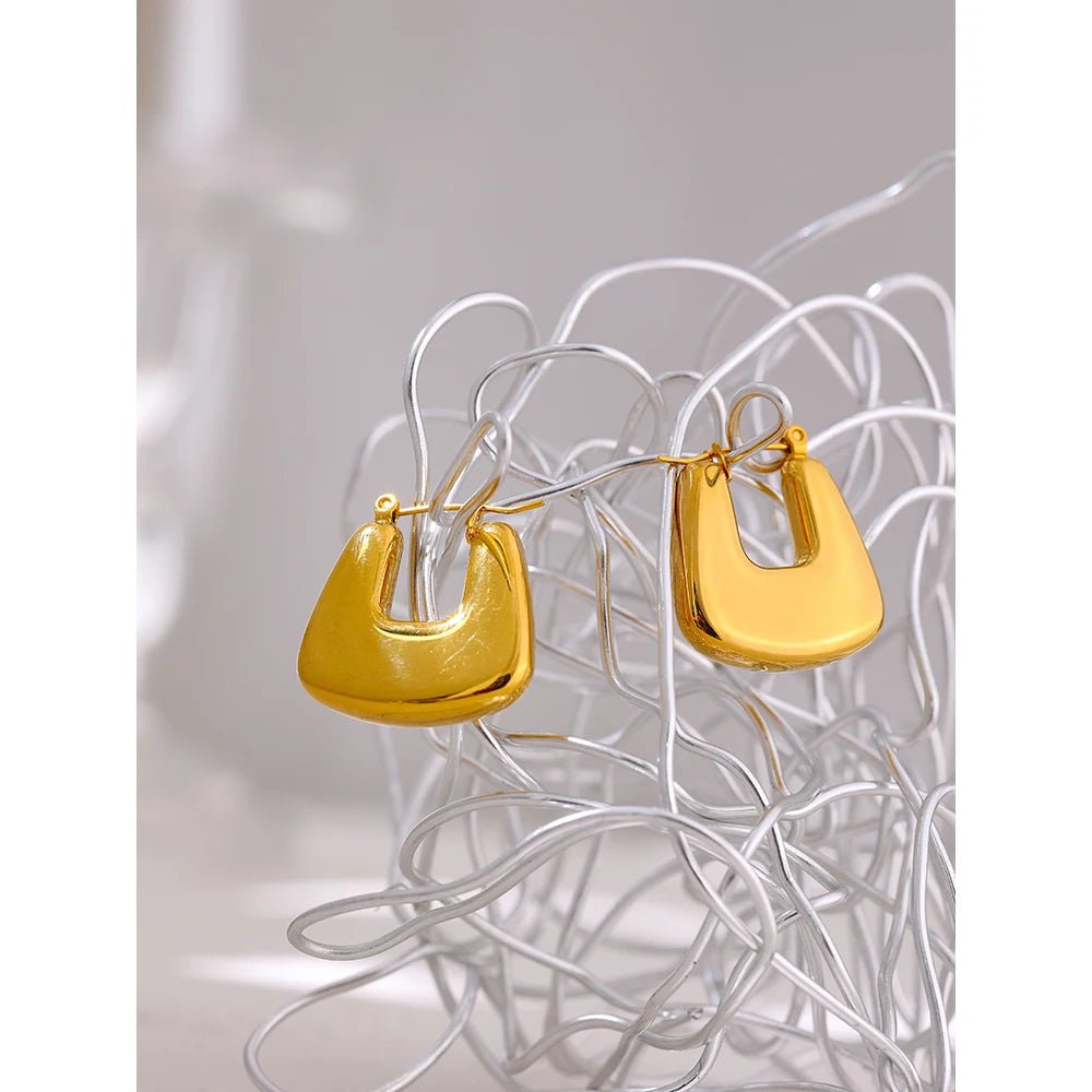 Wee Luxury Women Earrings YH585A Gold Women Statement Geometric Chunky Unusual Earrings