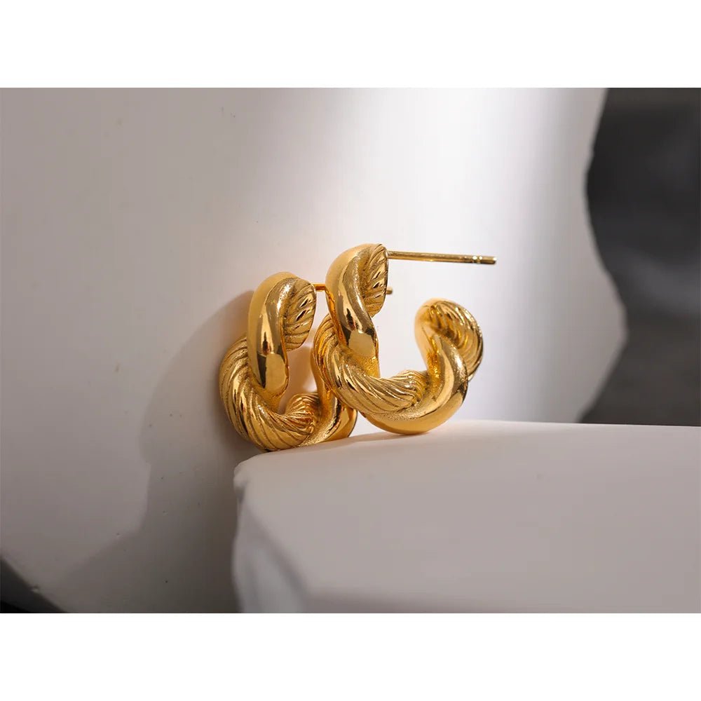 Wee Luxury Women Earrings YH588A Stylish Twisted Fashion Hoop Earrings For Women