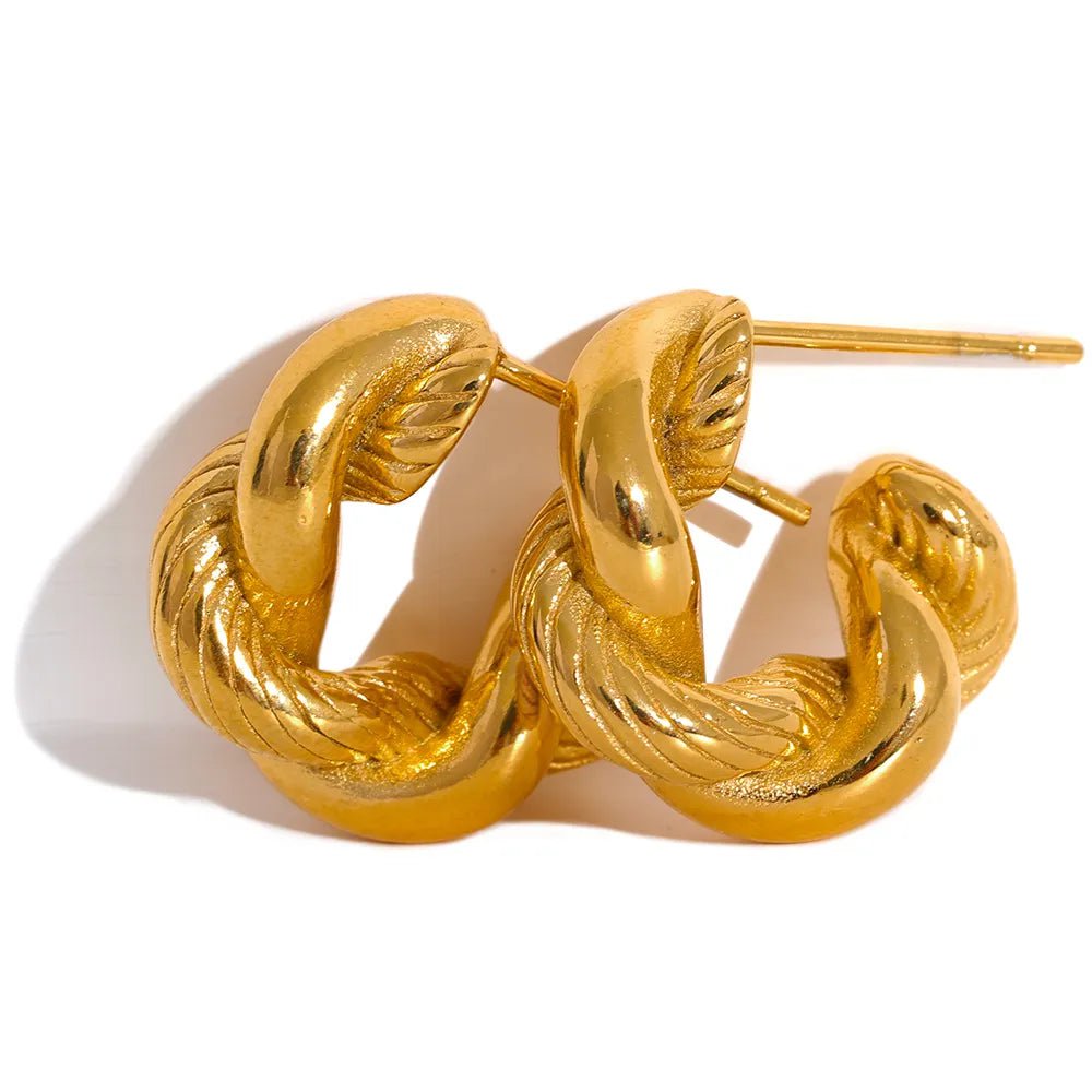 Wee Luxury Women Earrings YH588A Stylish Twisted Fashion Hoop Earrings For Women
