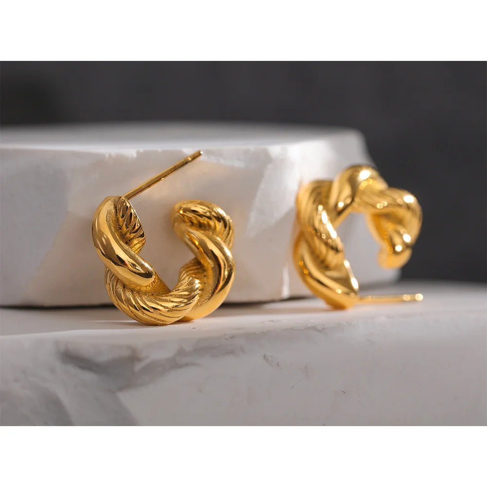 Wee Luxury Women Earrings YH588A Stylish Twisted Fashion Hoop Earrings For Women