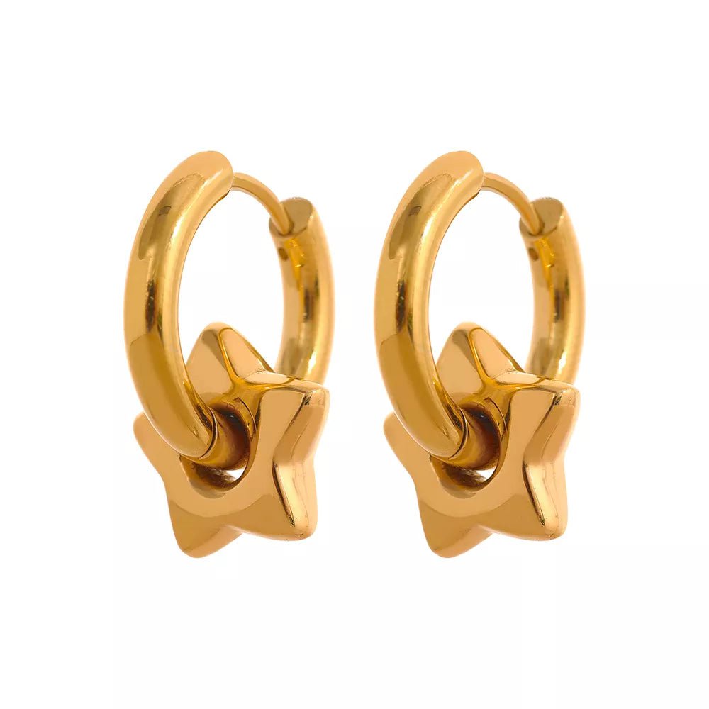 Wee Luxury Women Earrings YH702A Gold Trendy Elegant Pendant Drop Hoop Huggie Earrings