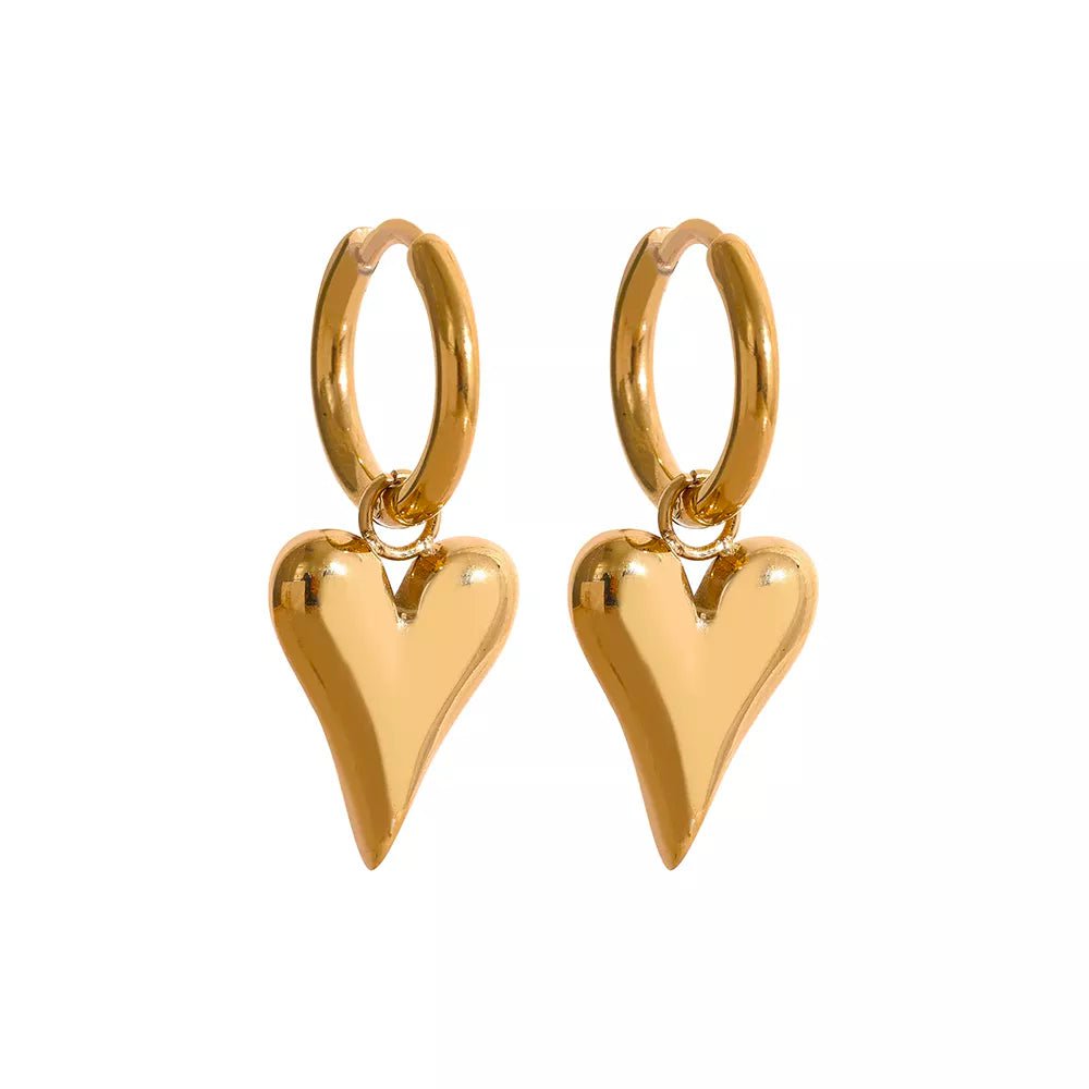 Wee Luxury Women Earrings YH714A Gold Trendy Fashion Chic Heart Huggie Hoop Earrings